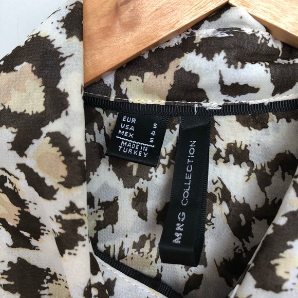 MANGO button down blouse animal print floral - Picture 3 of 3